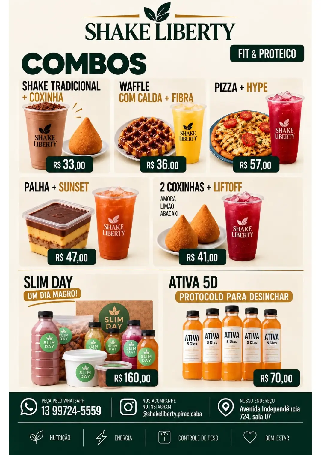 Página 3 do cardápio Shake Liberty